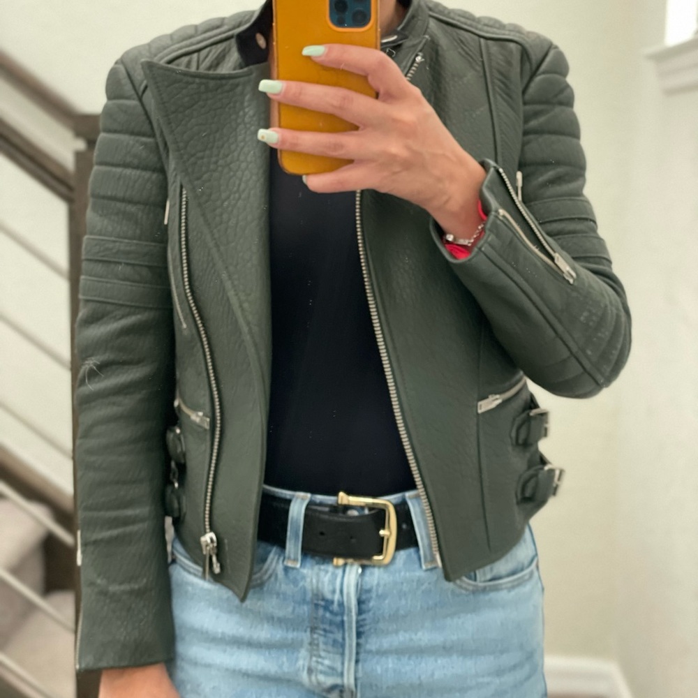 Leather CELINE biker jacket